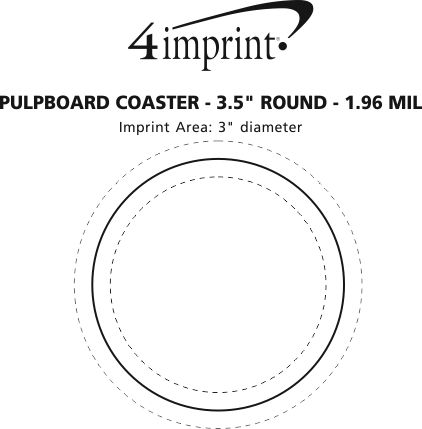 Imprint Area of Pulpboard Coaster - 3.5" Round - 1.96 mil
