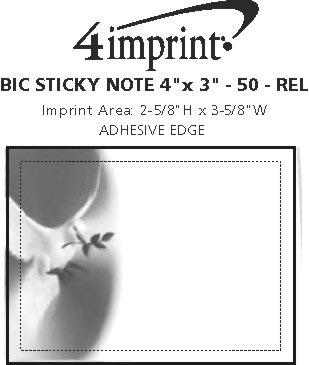 Imprint Area of Bic Sticky Note - 3" x 4" - 50 Sheet - Religious