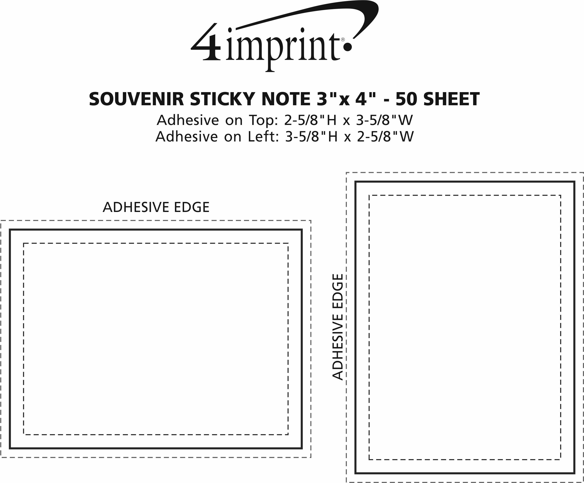 Imprint Area of Souvenir Sticky Note - 3" x 4" - 50 Sheet