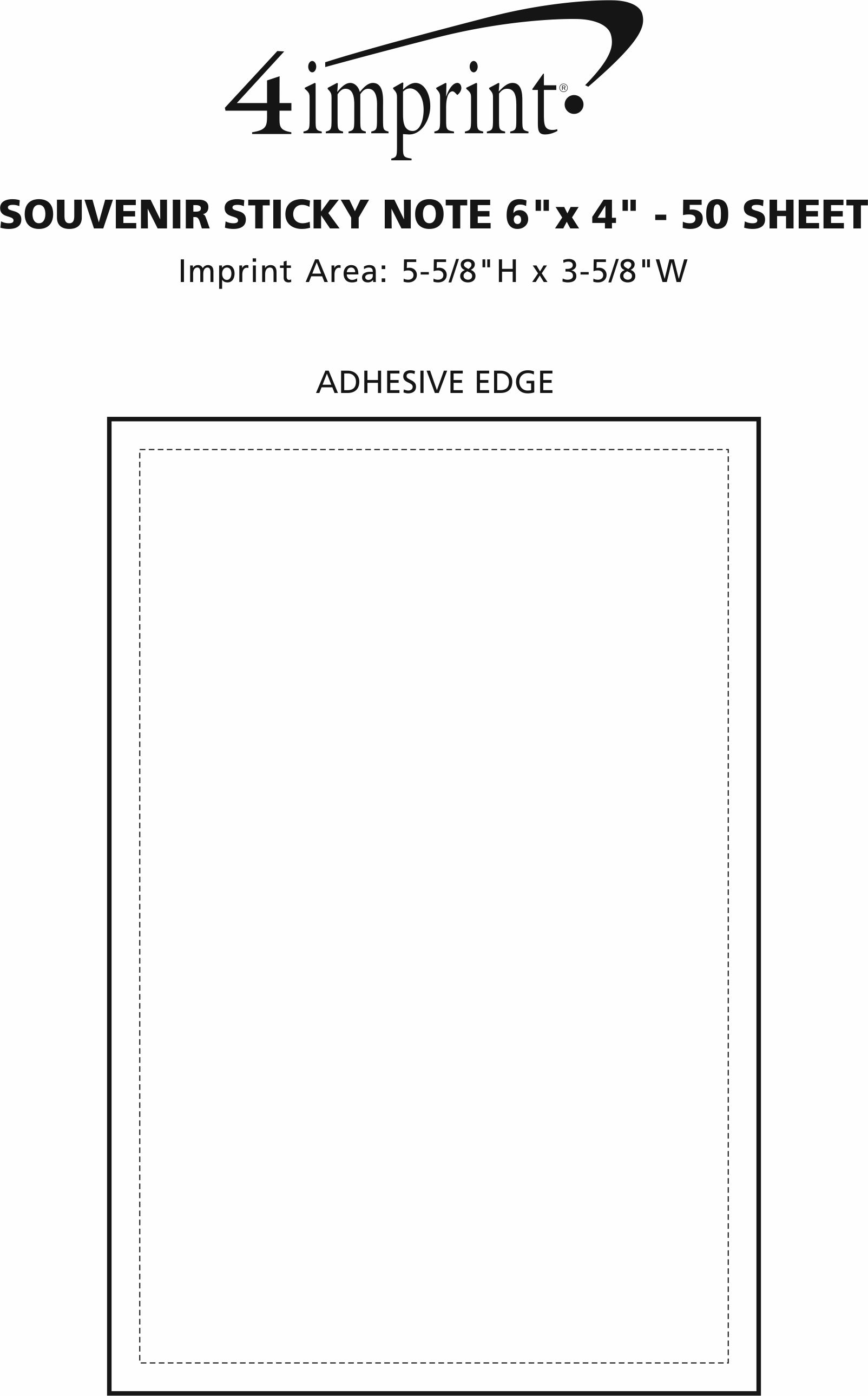 Imprint Area of Souvenir Sticky Note - 6" x 4" - 50 Sheet