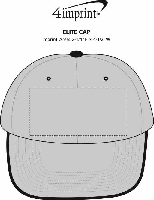 Imprint Area of Elite Cap - Embroidered