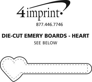 Imprint Area of Die-Cut Emery Board - Heart