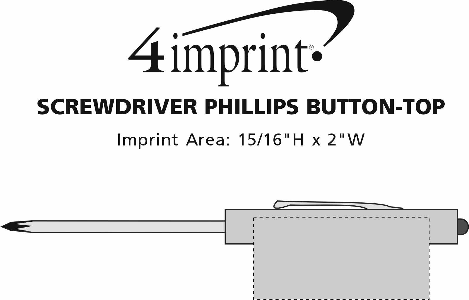 Imprint Area of Button-Top Screwdriver - Phillips Tip