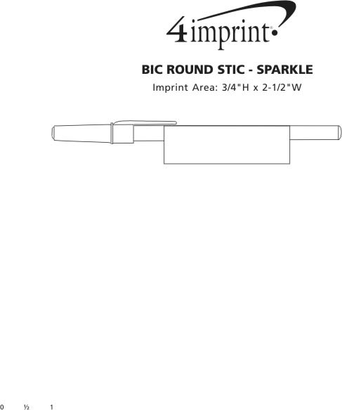 Imprint Area of Bic Round Stic Pen- Sparkle