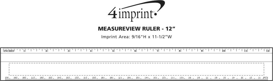 Imprint Area of Measureview Ruler - 12"