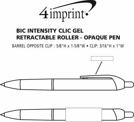Imprint Area of Bic Intensity Clic Gel Rollerball Pen - Opaque