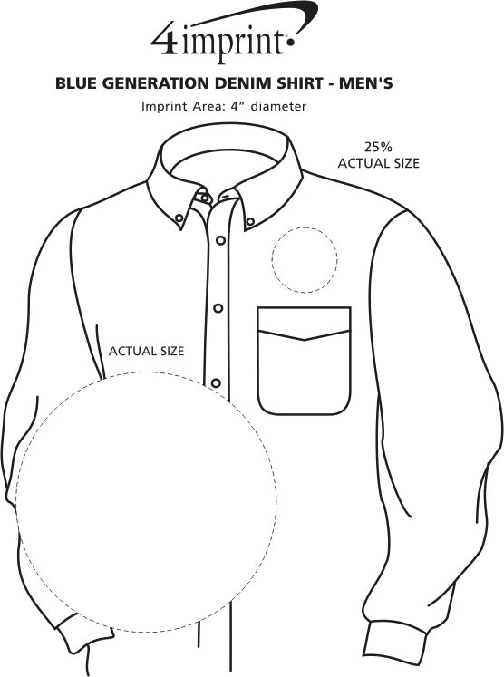 Imprint Area of Cotton Denim Shirt - Men's