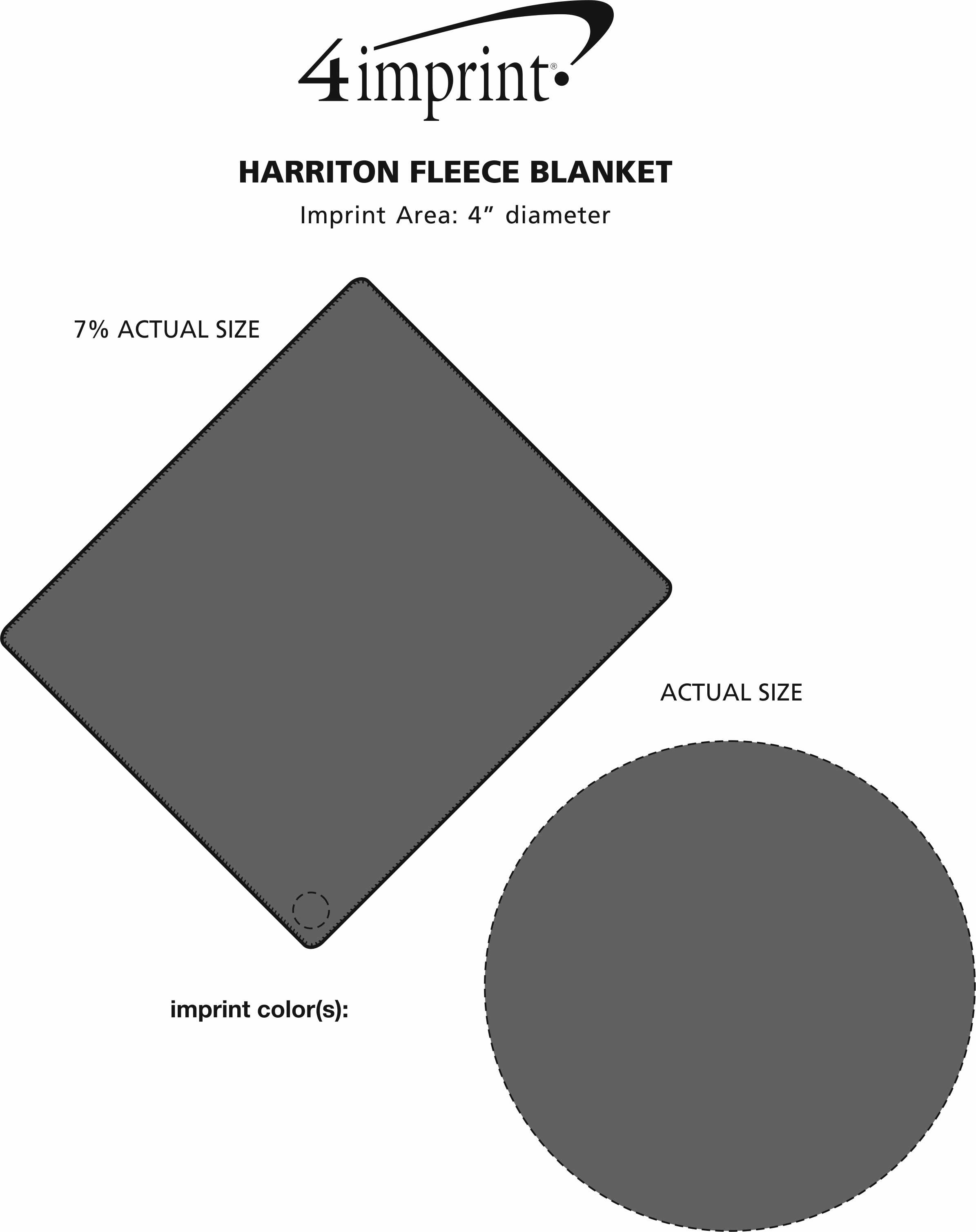 Imprint Area of Harriton Fleece Blanket