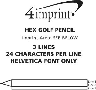 Imprint Area of Hex Golf Pencil