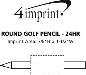 Imprint Area of Round Golf Pencil - 24 hr