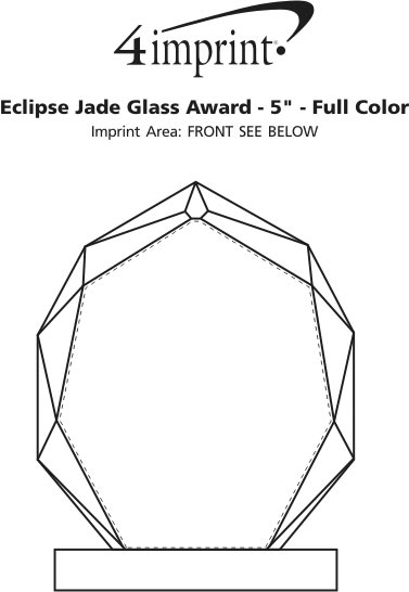 Imprint Area of Eclipse Jade Glass Award - 5" - Full Color
