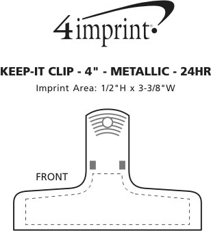 Imprint Area of Keep-it Clip - 4" - Metallic - 24 hr