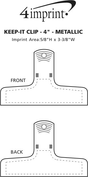Imprint Area of Keep-it Clip - 4" - Metallic