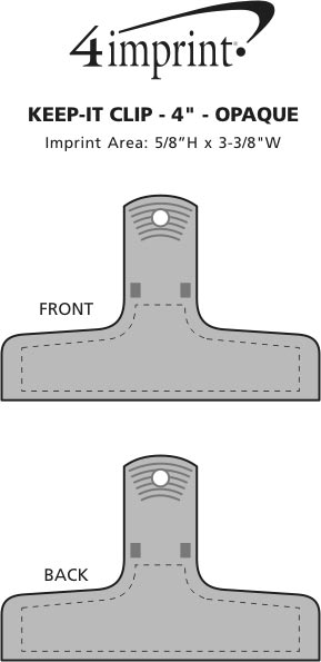 Imprint Area of Keep-it Clip - 4" - Opaque