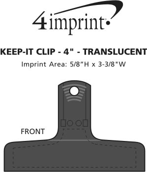 Imprint Area of Keep-it Clip - 4" - Translucent