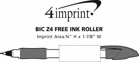 Imprint Area of Bic Z4 Free Ink Rollerball Pen
