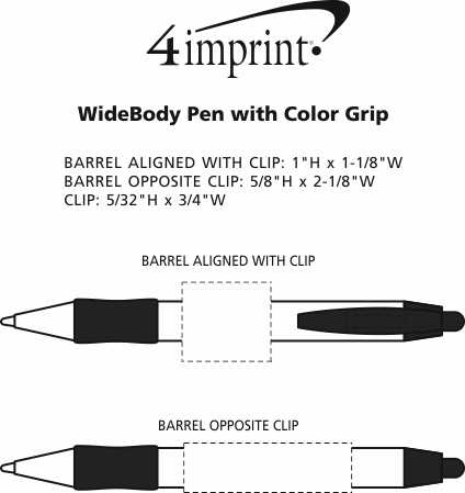 Imprint Area of WideBody Pen with Color Grip