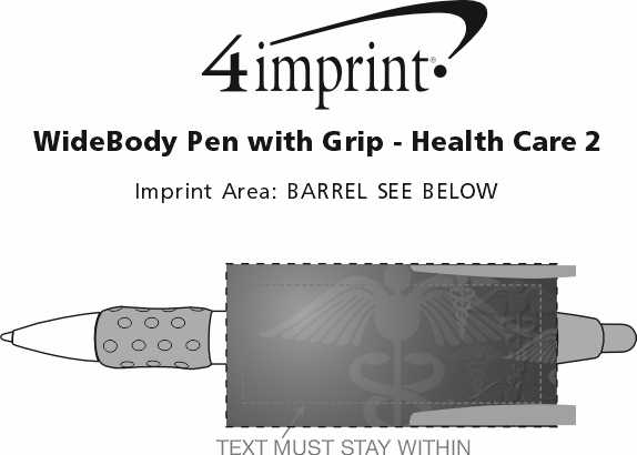 Imprint Area of WideBody Pen with Grip - Health Care 2