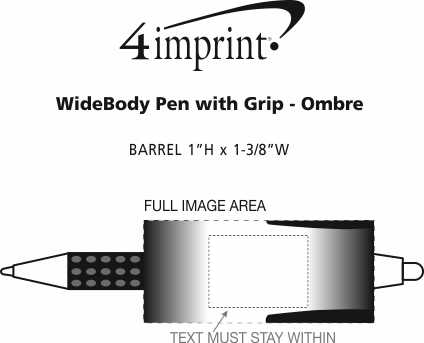 Imprint Area of WideBody Pen with Grip - Ombre