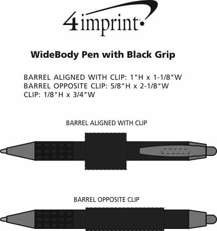 Imprint Area of WideBody Pen with Black Grip