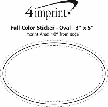 Imprint Area of Full Color Sticker - Oval - 3" x 5"