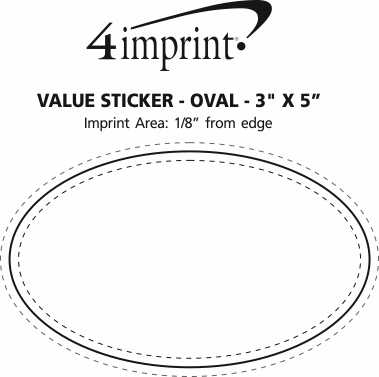 Imprint Area of Oval Sticker - 3" x 5"