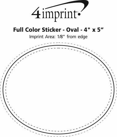 Imprint Area of Full Color Sticker - Oval - 4" x 5"