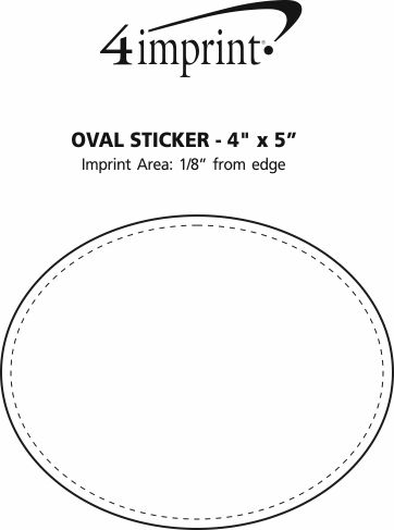 Imprint Area of Oval Sticker - 4" x 5"