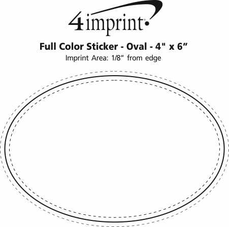 Imprint Area of Full Color Sticker - Oval - 4" x 6"