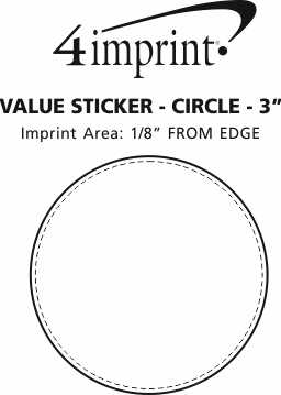 Imprint Area of Circle Sticker - 3"