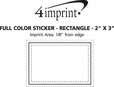 Imprint Area of Full Color Sticker - Rectangle - 2" x 3"
