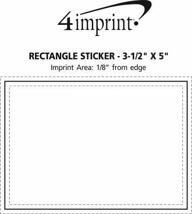 Imprint Area of Rectangle Sticker - 3-1/2" x 5"