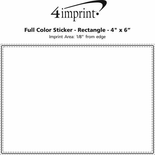 Imprint Area of Full Color Sticker - Rectangle - 4" x 6"