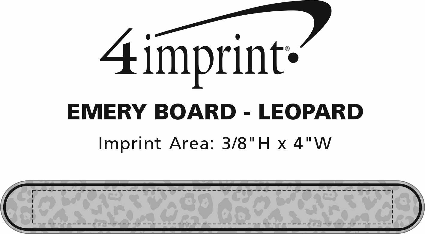 Imprint Area of Emery Board - Leopard