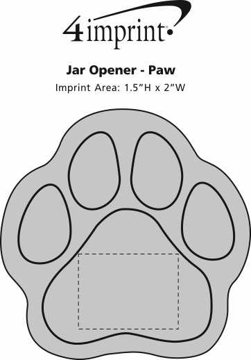 Imprint Area of Jar Opener - Paw