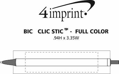 Imprint Area of Bic Clic Stic Pen - Full Color