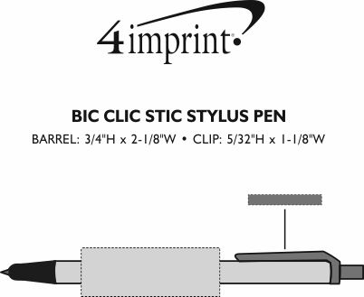 Imprint Area of Bic Clic Stic Stylus Pen
