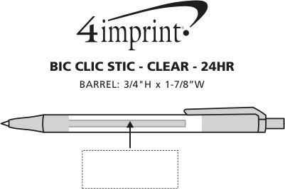 Imprint Area of Bic Clic Stic Ice Pen