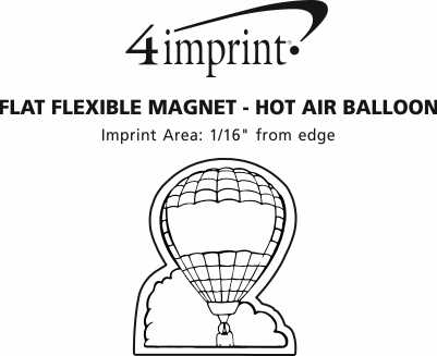 Imprint Area of Flat Flexible Magnet - Hot Air Balloon