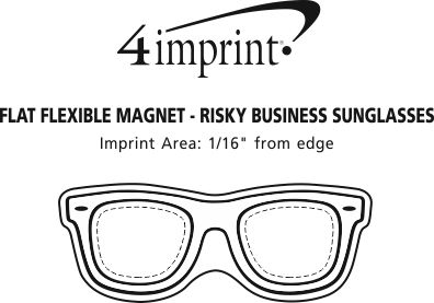 Imprint Area of Flat Flexible Magnet - Risky Business Sunglasses