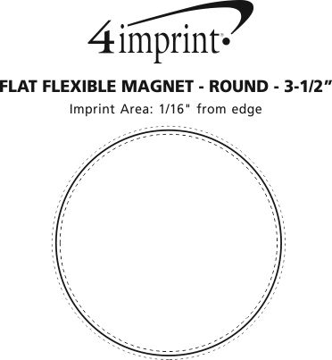 Imprint Area of Flat Flexible Magnet - Round - 3-1/2"