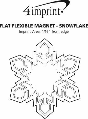 Imprint Area of Flat Flexible Magnet - Snowflake