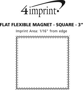 Imprint Area of Flat Flexible Magnet - Square - 3"