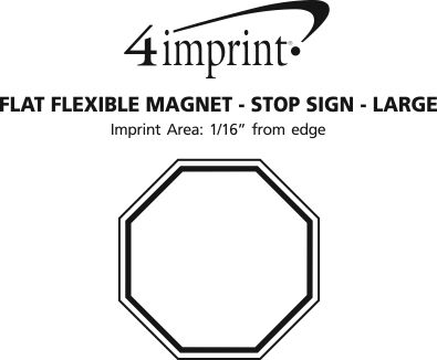 Imprint Area of Flat Flexible Magnet - Stop Sign - Large