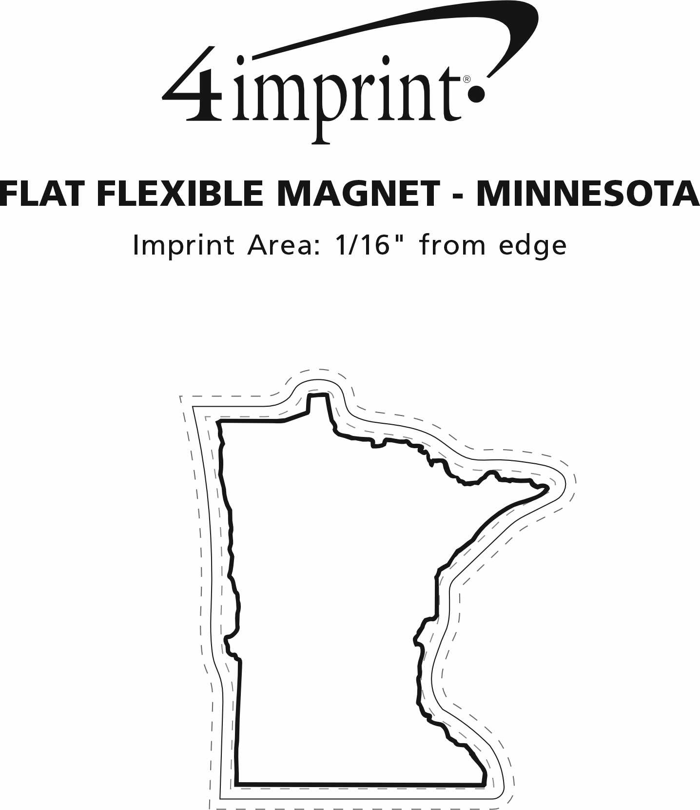 Imprint Area of Flat Flexible Magnet - State - Minnesota - 30 mil