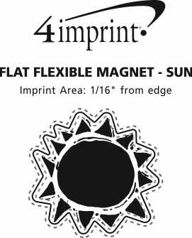 Imprint Area of Flat Flexible Magnet - Sun