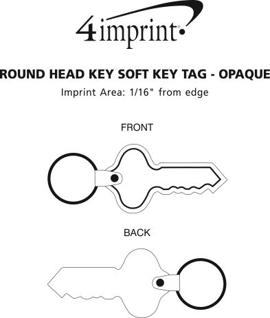 Imprint Area of Round Head Key Soft Keychain - Opaque