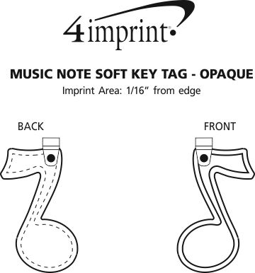 Imprint Area of Music Note Soft Keychain - Opaque