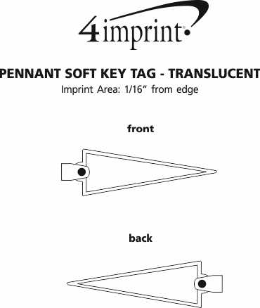 Imprint Area of Pennant Soft Keychain - Translucent