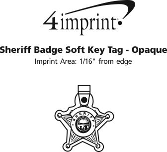 Imprint Area of Sheriff Badge Soft Keychain - Opaque